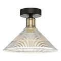 Boyd 1 Light Flush Antique Brass with Glass Shade