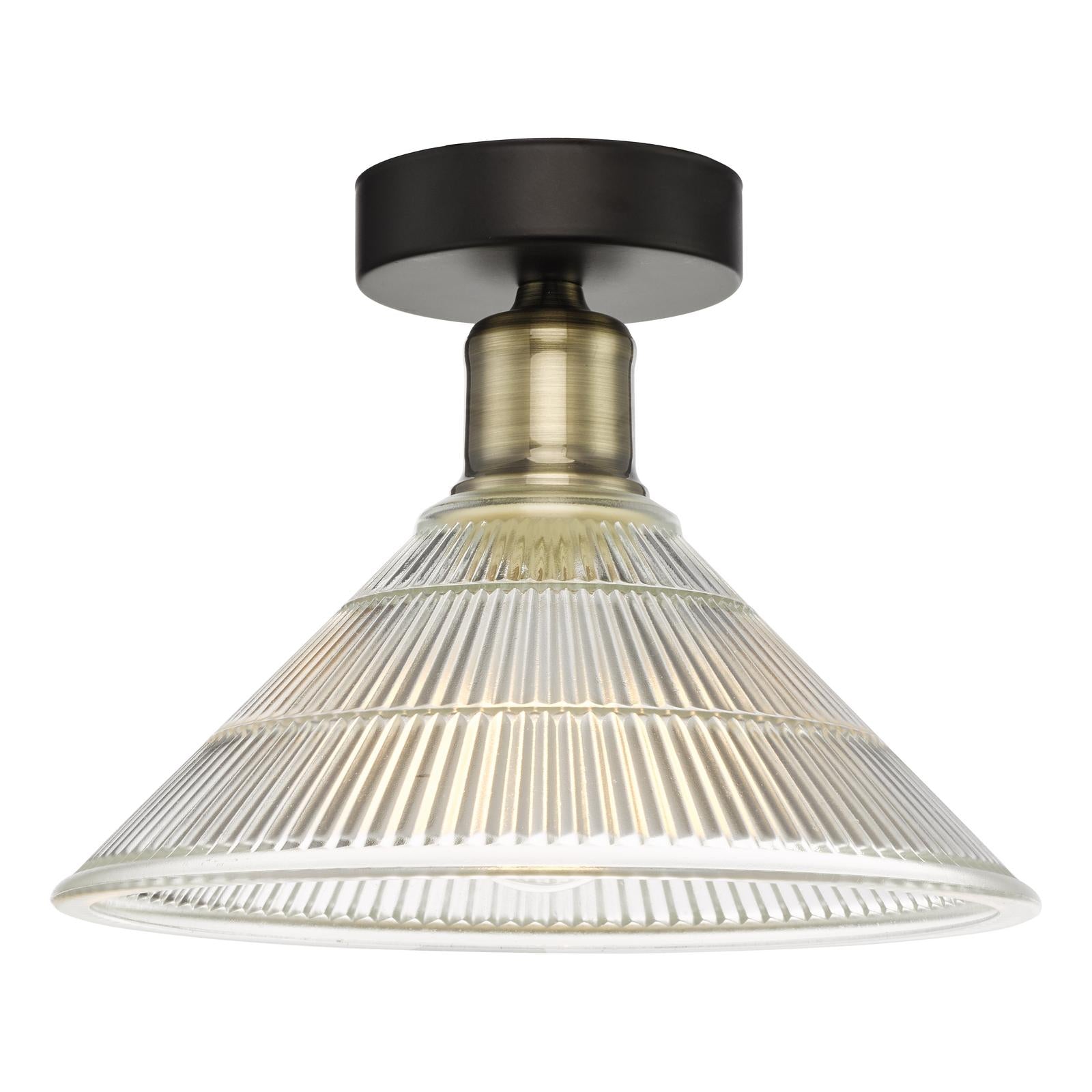 Boyd 1 Light Flush Antique Brass with Glass Shade