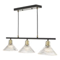 Boyd 3 Light Bar Antique Brass with Glass Shade