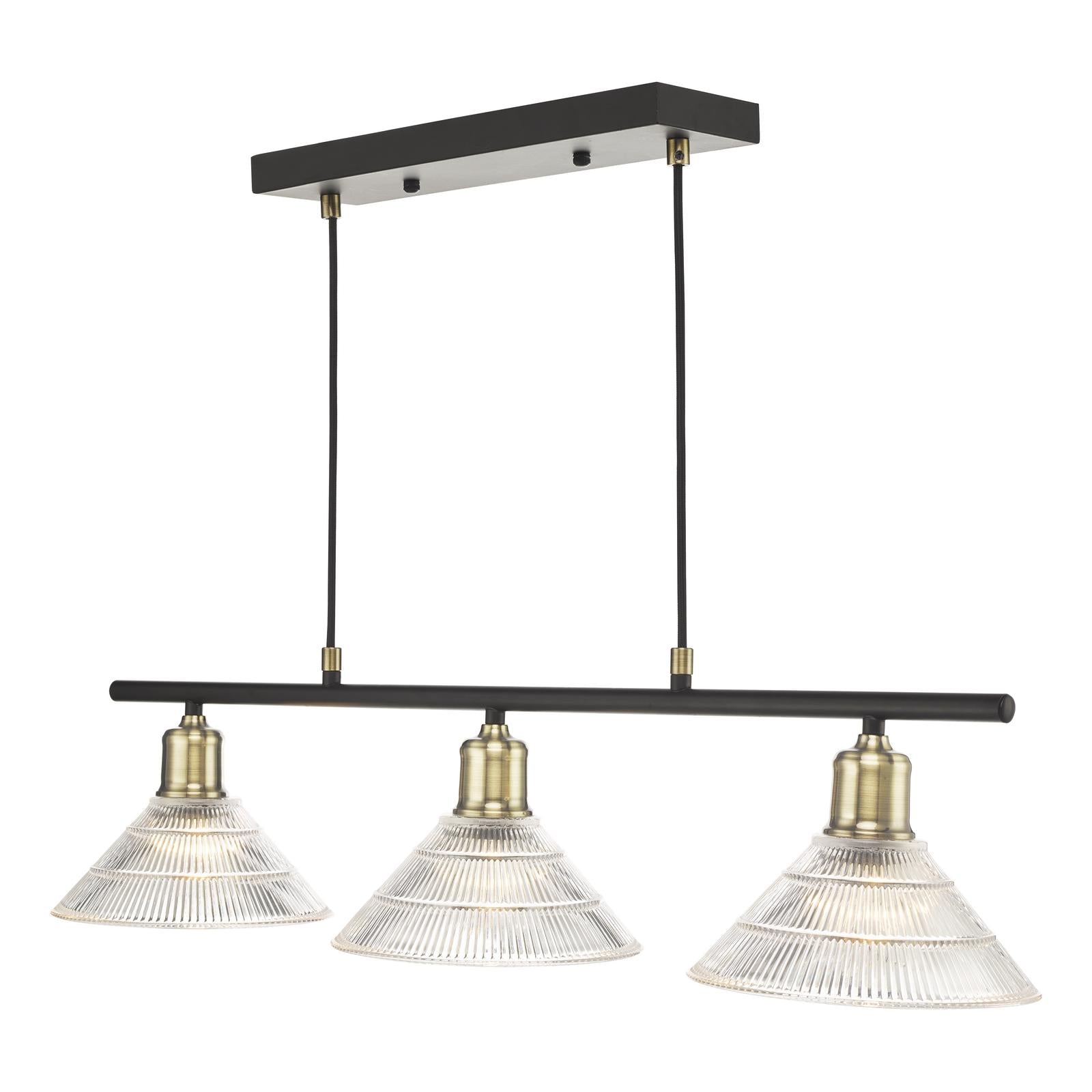 Boyd 3 Light Bar Antique Brass with Glass Shade