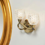 Boyer 2-Light Wall Sconce: Antique Brass & Curved Arms (Cut Glass Shades)