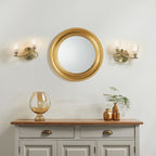 Boyer 2-Light Wall Sconce: Antique Brass & Curved Arms (Cut Glass Shades)