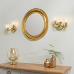 Boyer 2-Light Wall Sconce: Antique Brass & Curved Arms (Cut Glass Shades)