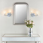 Boyer 2-Light Wall Sconce: Chrome & Curved Arms (Cut Glass Shades)
