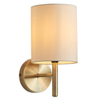 Brio 1-Light Wall Sconce: Antique Brass & Cream Faux Silk (Dimmable)
