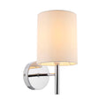Brio 1-Light Wall Sconce: Polished Chrome & Off-White Faux Silk (Dimmable)
