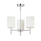 Brio 3-Light Semi-Flush Mount: Chrome & Faux Silk Shades (Dimmable)