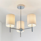 Brio 3-Light Semi-Flush Mount: Chrome & Faux Silk Shades (Dimmable)