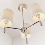 Brio 3-Light Semi-Flush Mount: Chrome & Faux Silk Shades (Dimmable)