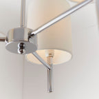 Brio 3-Light Semi-Flush Mount: Chrome & Faux Silk Shades (Dimmable)