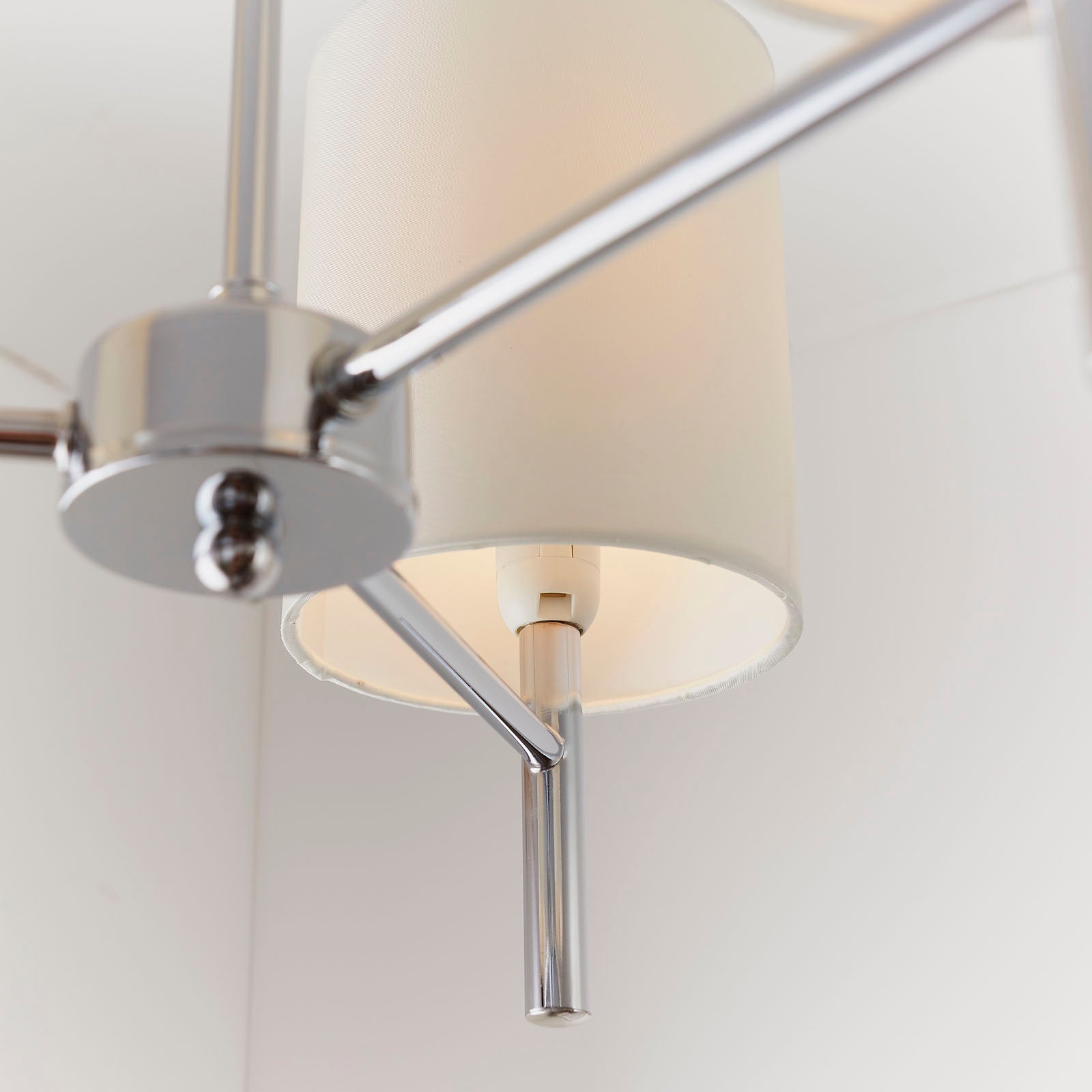 Brio 3-Light Semi-Flush Mount: Chrome & Faux Silk Shades (Dimmable)