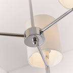 Brio 3-Light Semi-Flush Mount: Chrome & Faux Silk Shades (Dimmable)