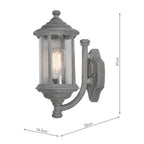 Brompton Outdoor Wall Light Matt Grey Glass IP43