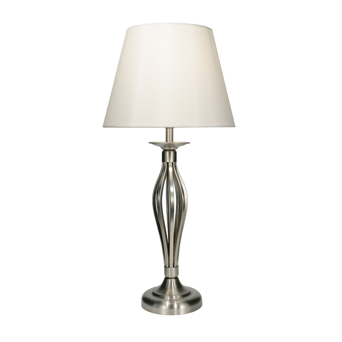Bybliss Table Lamp Satin Chrome With Shade