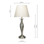 Bybliss Table Lamp Satin Chrome With Shade