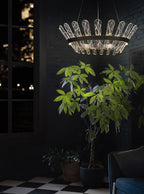 Franklite Beatrice LED Pendant Light Bronze Crystal Glass 750mm