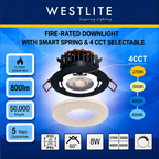 WDL8 - Fire Rated Downlight With Smart Spring & 4 CCT Selectable