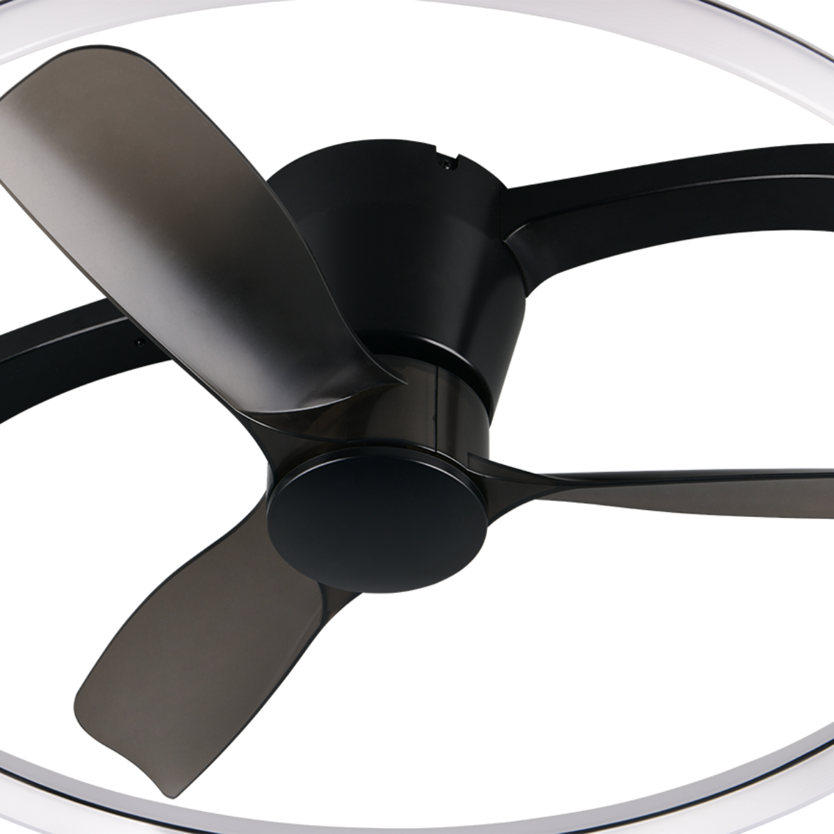 STOCKHOLM Large Black Ceiling Fan With RGB LED Ring