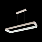Pavo 90 Rectangle White Bar Pendant with Crystal Inner
