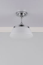 Caden Bathroom Semi Flush Polished Chrome Opal Glass IP44