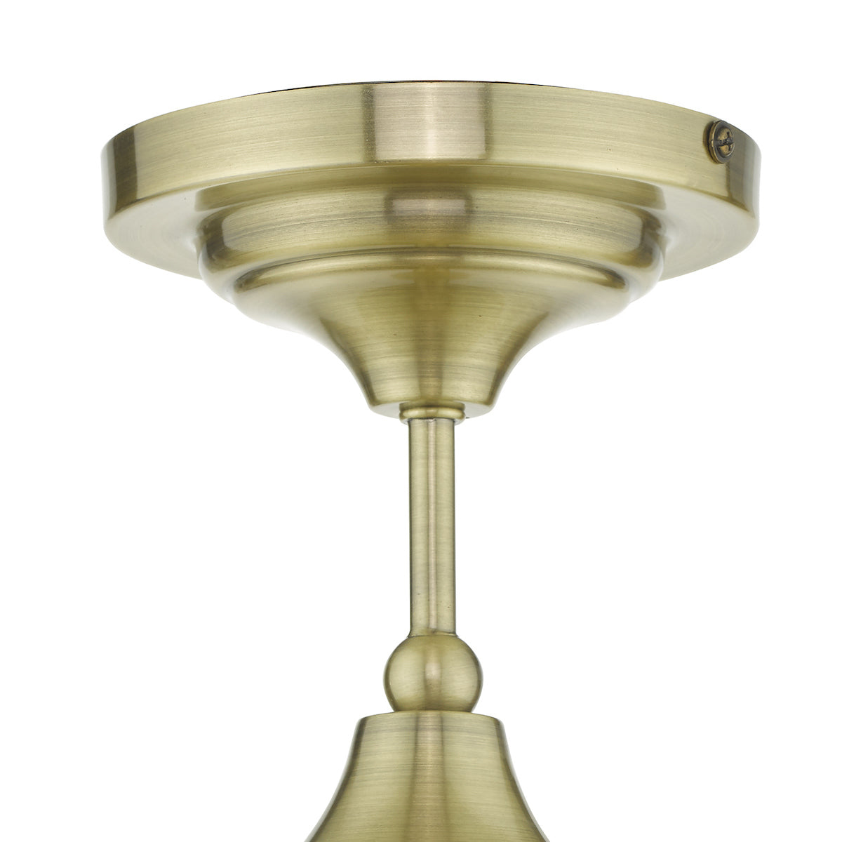 Caden Bathroom Semi Flush Antique Brass Opal Glass IP44