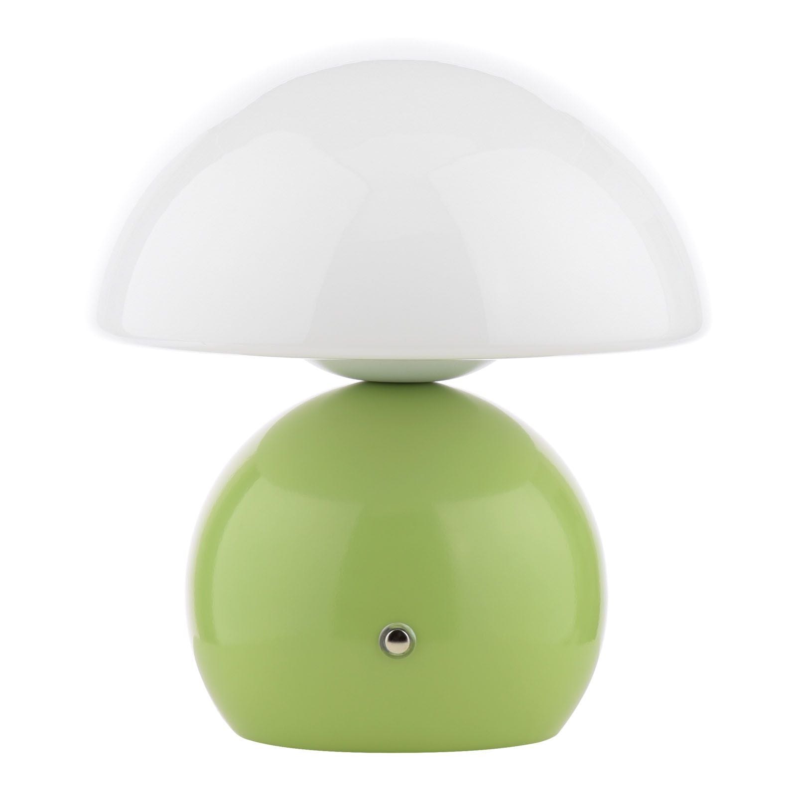 Caesar Rechargeable Table Lamp Green and Opal Glass LED