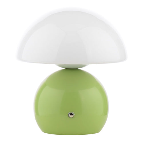 Caesar Rechargeable Table Lamp Green and Opal Glass LED