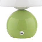 Caesar Rechargeable Table Lamp Green and Opal Glass LED