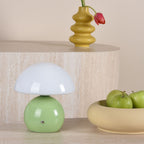 Caesar Rechargeable Table Lamp Green and Opal Glass LED