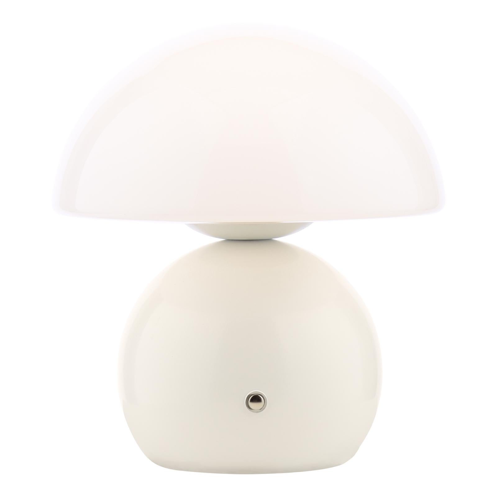 Caesar Rechargeable Table Lamp White and Opal Glass LED