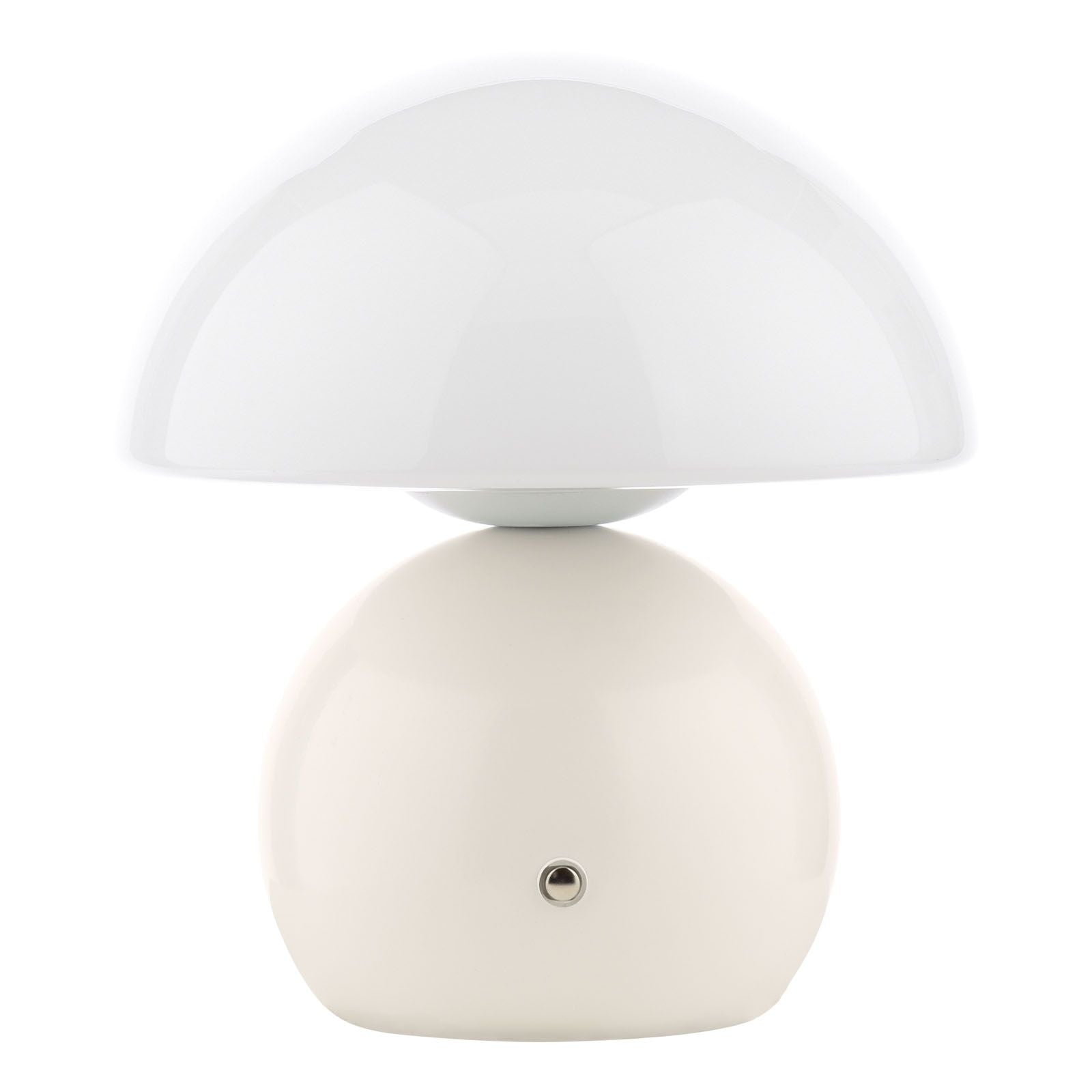 Caesar Rechargeable Table Lamp White and Opal Glass LED