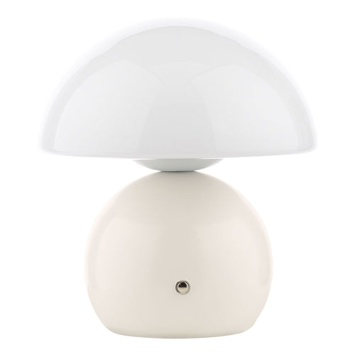 Caesar Rechargeable Table Lamp White and Opal Glass LED