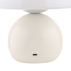 Caesar Rechargeable Table Lamp White and Opal Glass LED