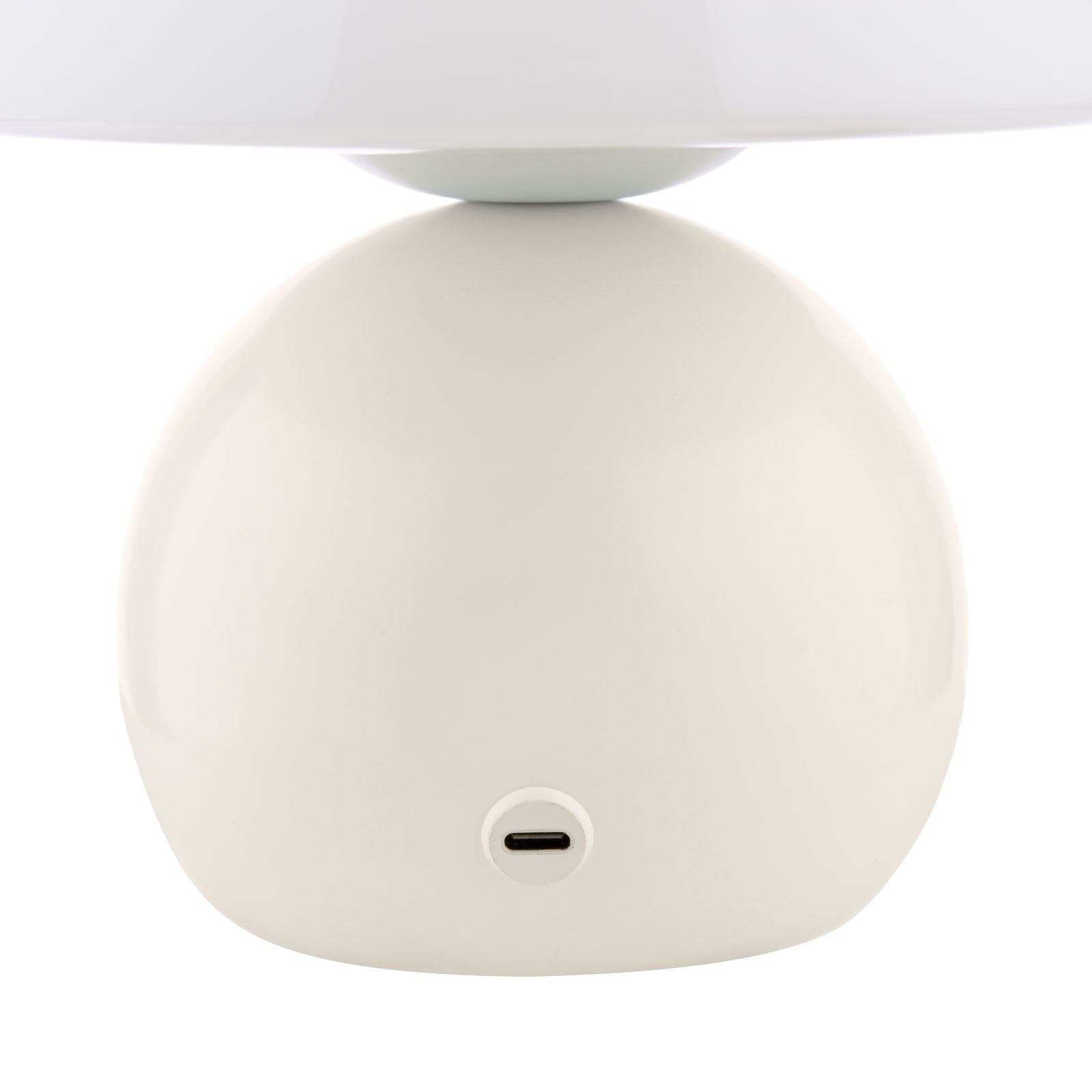 Caesar Rechargeable Table Lamp White and Opal Glass LED