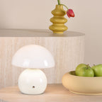 Caesar Rechargeable Table Lamp White and Opal Glass LED