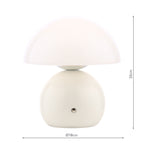 Caesar Rechargeable Table Lamp White and Opal Glass LED