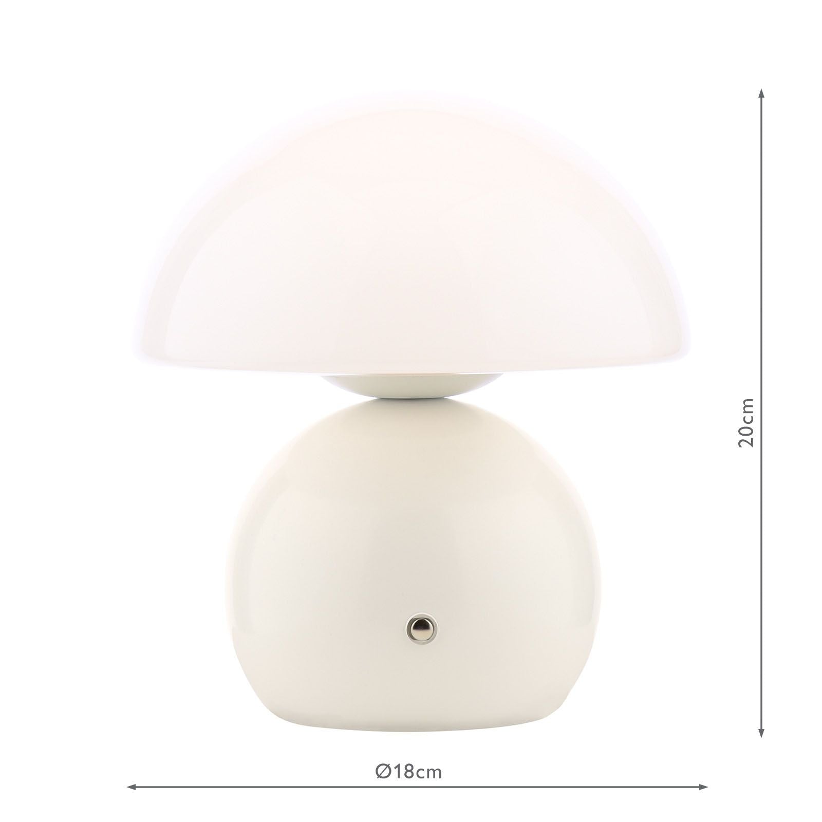 Caesar Rechargeable Table Lamp White and Opal Glass LED