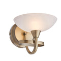 Cagney 1-Light Antique Brass Wall Sconce: White Glass & Dimmer Switch Compatible