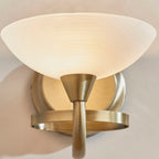 Cagney 1-Light Antique Brass Wall Sconce: White Glass & Dimmer Switch Compatible