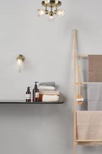 Cedric Bathroom 3 Light Spotlight Antique Brass Glass IP44