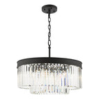 Black crystal chandelier with modern circular design