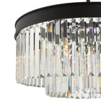 DAR Celeus 6 Light Chandelier Matt Black Crystal 60cm