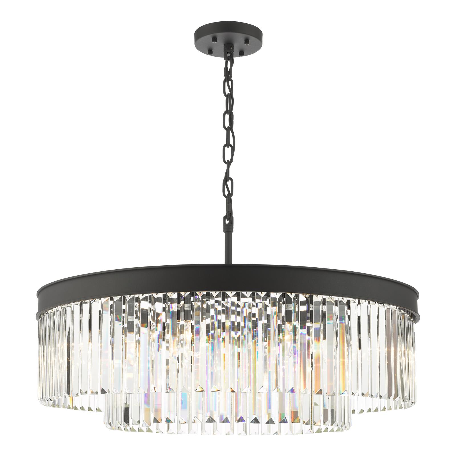 Celeus 8 Light Chandelier Anthracite & Crystal