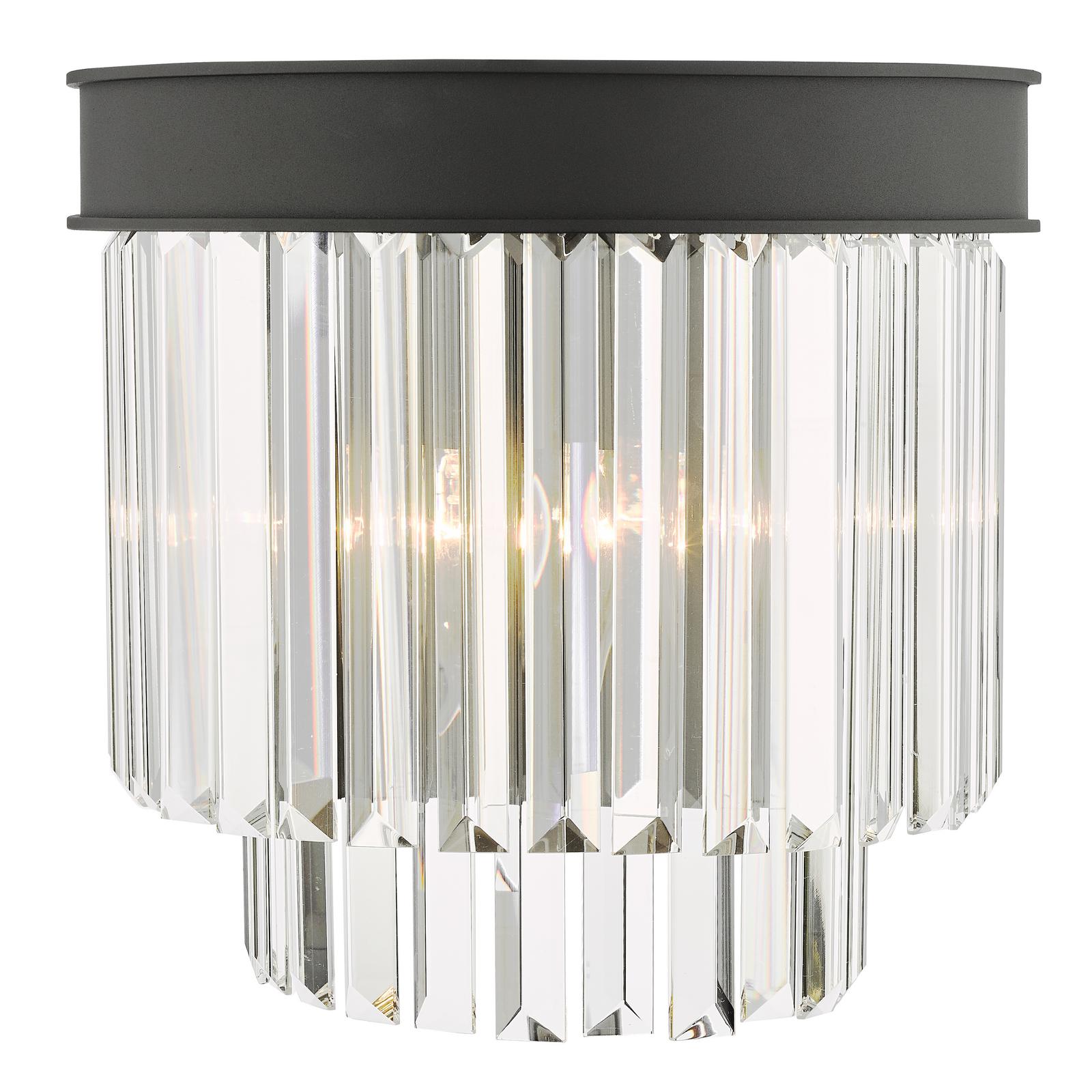 Celeus 2 Light Wall Light Anthracite & Crystal