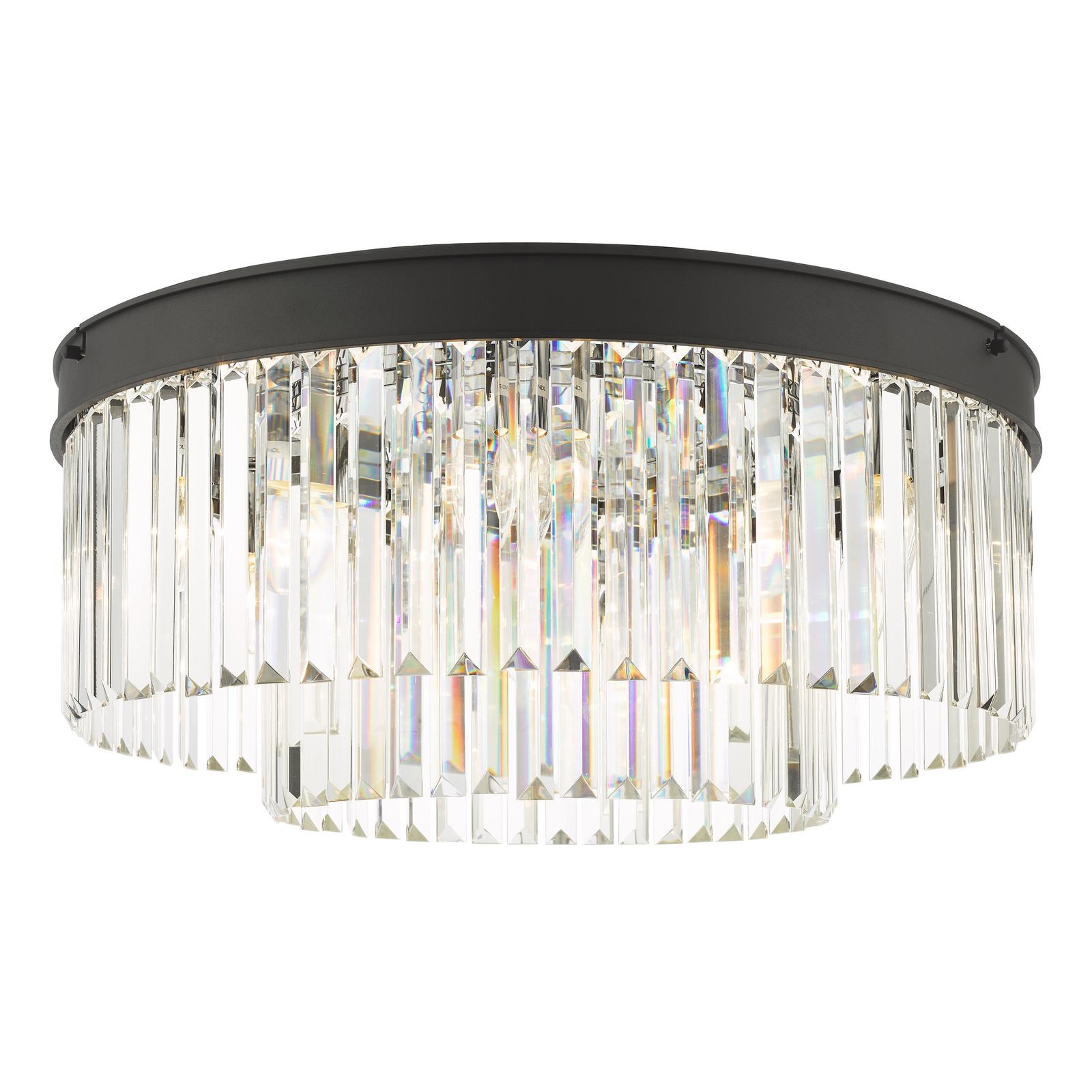 Celeus 6 Light Flush Matt Anthracite & Crystal