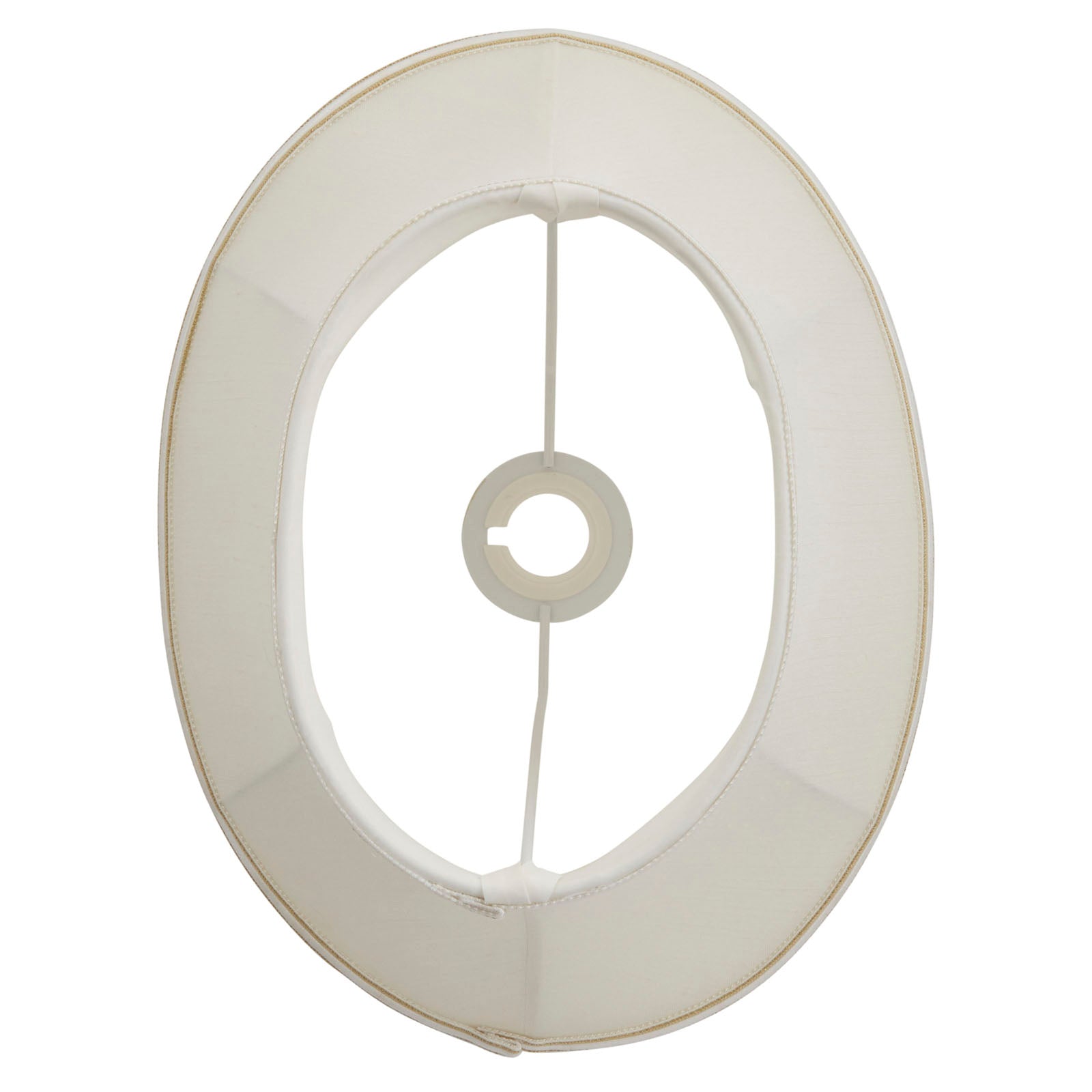 Celia 14-Inch Cream Fabric Bowed Oval Lamp Shade (Handmade)