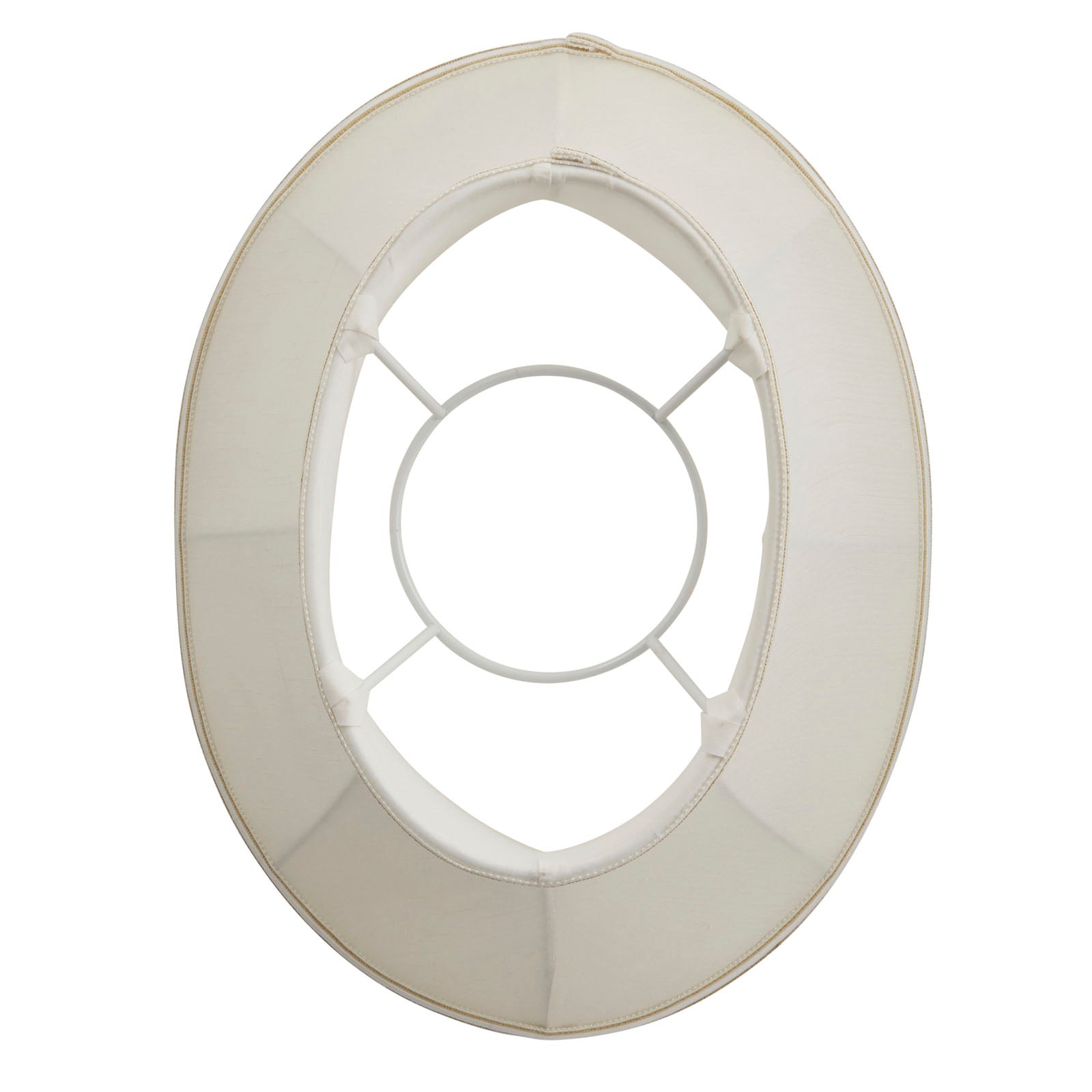 Celia 16-Inch Cream Fabric Bowed Oval Lamp Shade (Handmade)