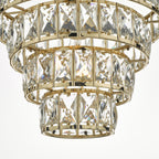 Cerys Single Pendant Polished Gold and Crystal