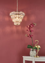 Cerys Single Pendant Polished Gold and Crystal