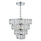 Cerys Single Pendant Polished Chrome and Crystal